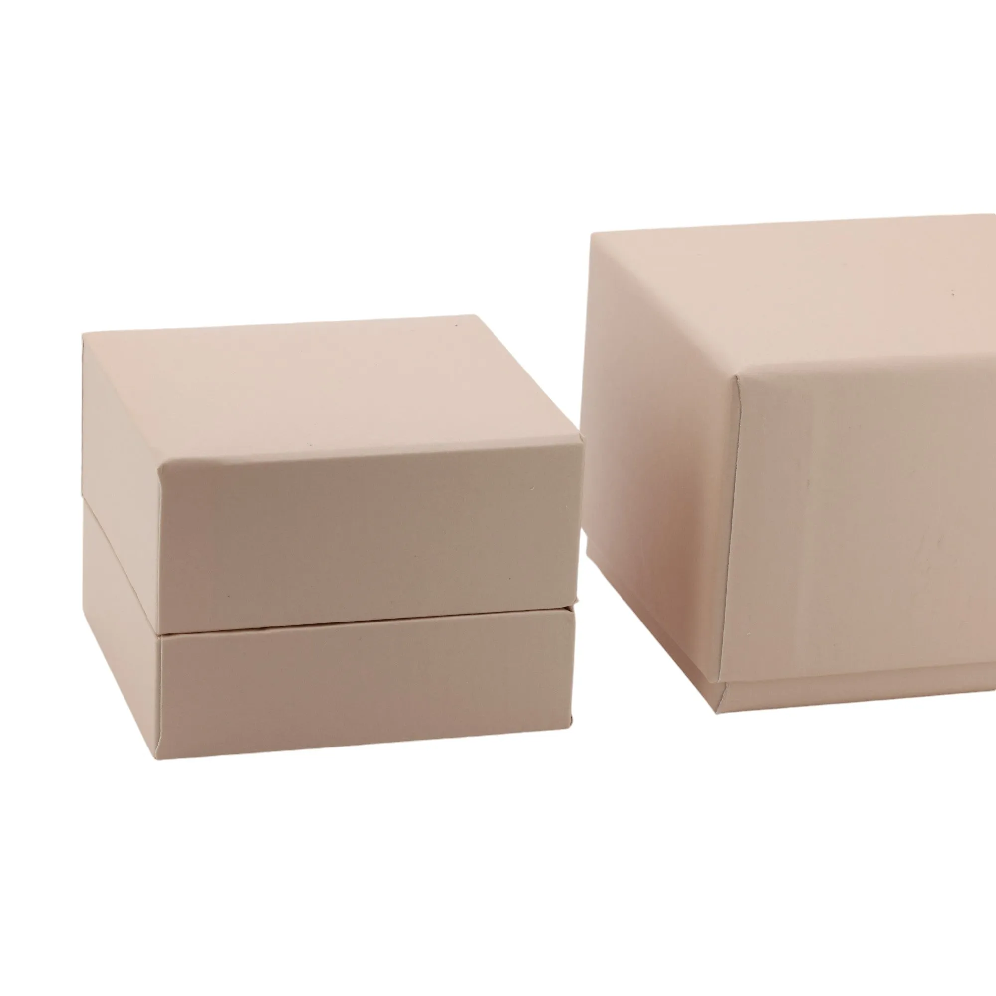 🆕📦 Matt Beige Box with Ring Slot & Outer Box. Inner Leatherette (Beige Outer, White Inner)