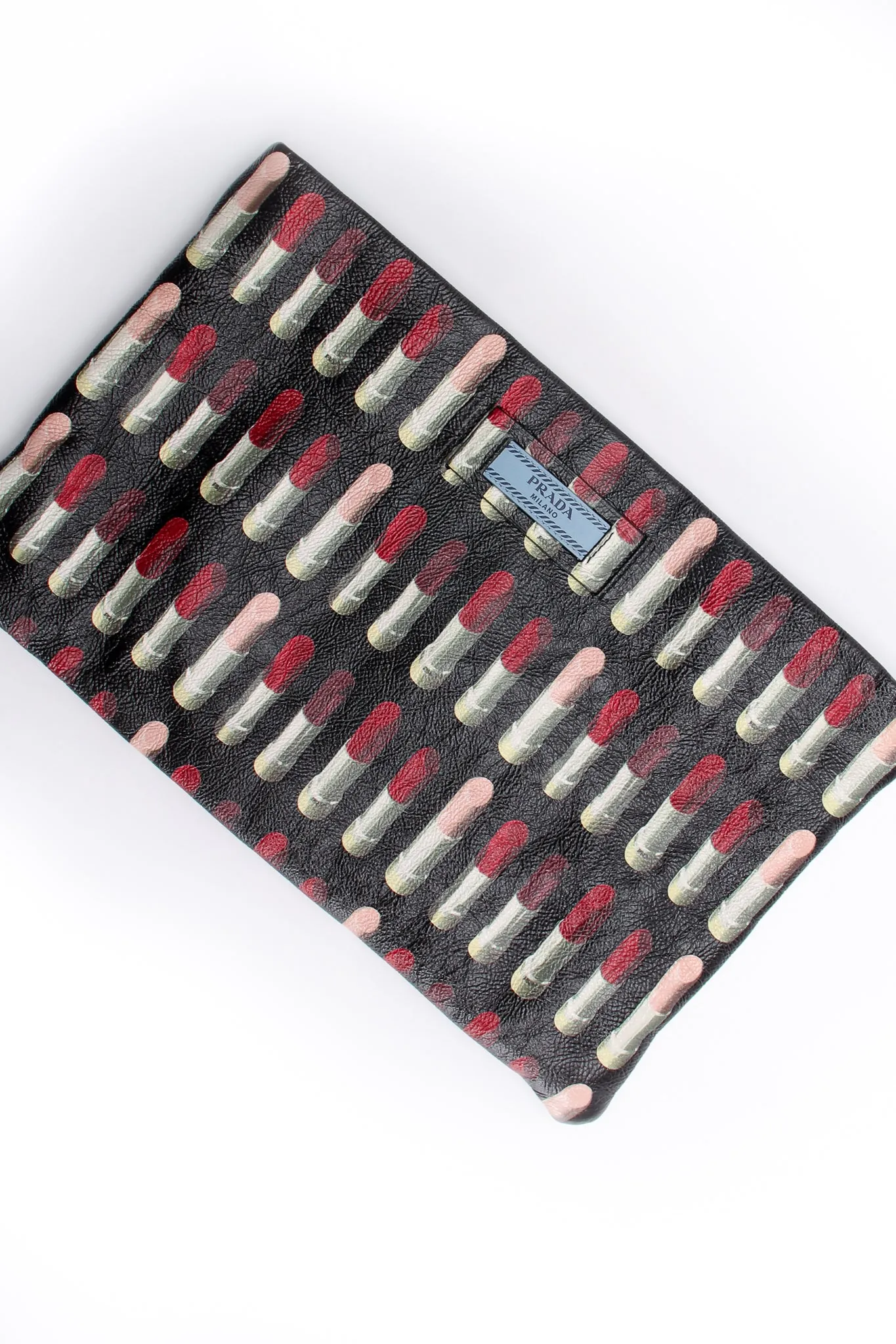 2018 A/W Lipstick Print Leather Clutch