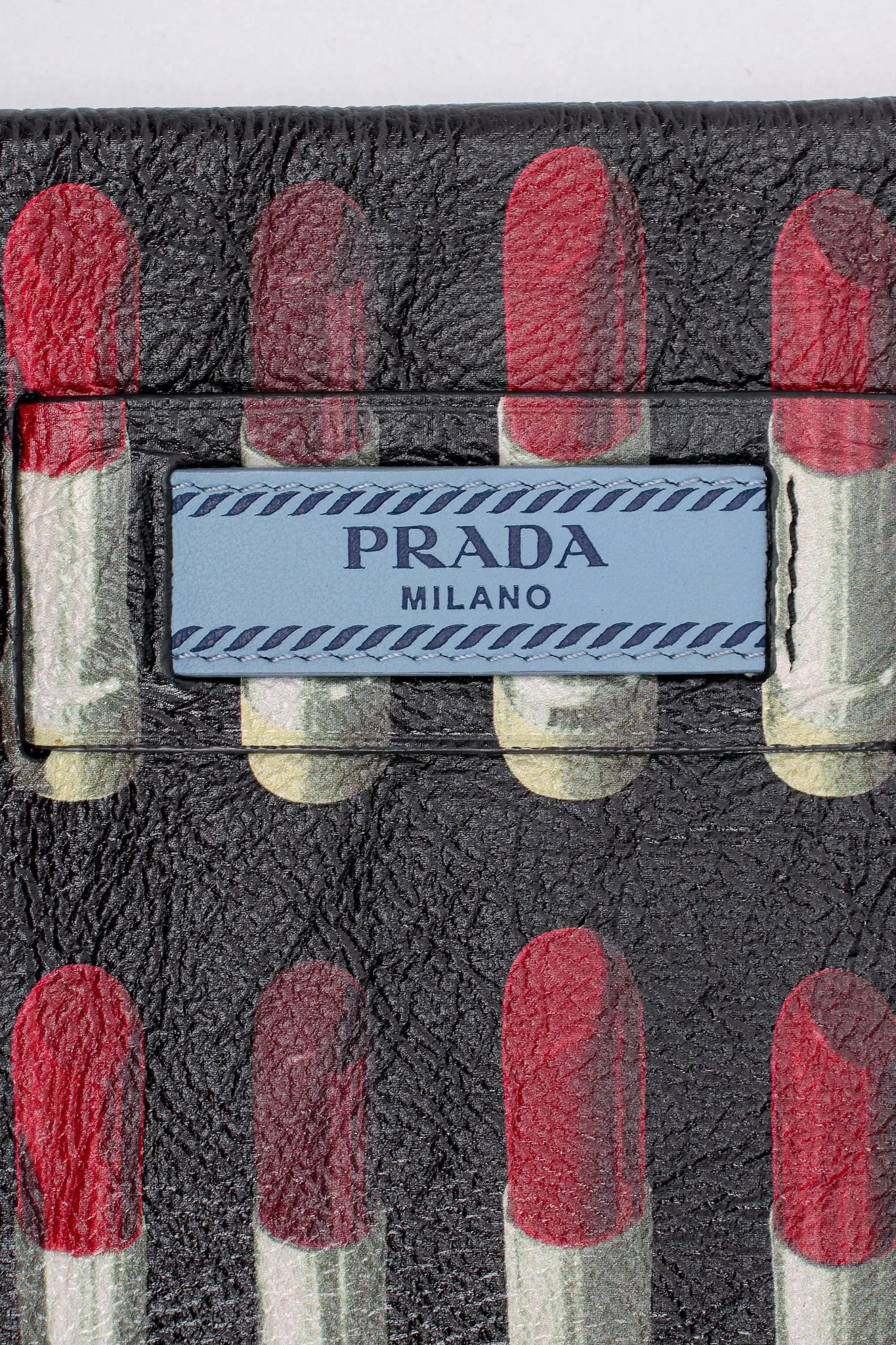 2018 A/W Lipstick Print Leather Clutch