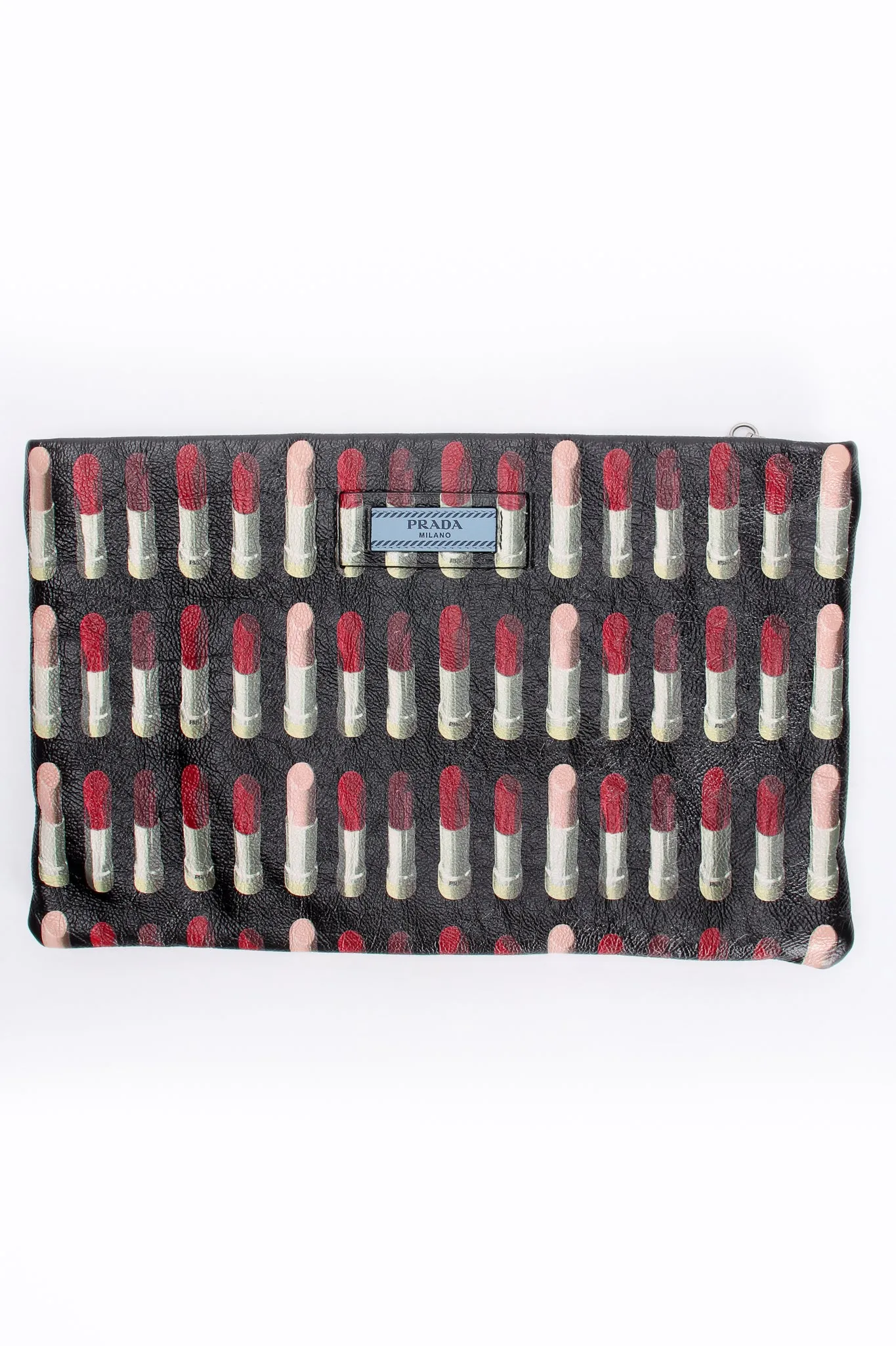 2018 A/W Lipstick Print Leather Clutch