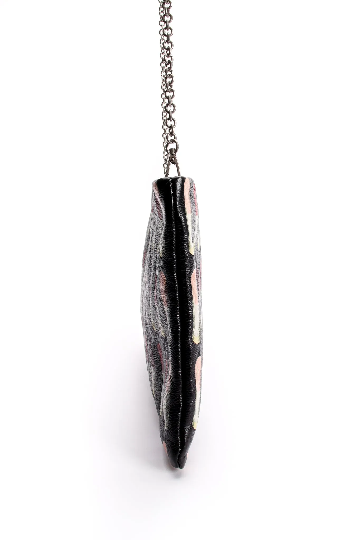 2018 A/W Lipstick Print Leather Clutch