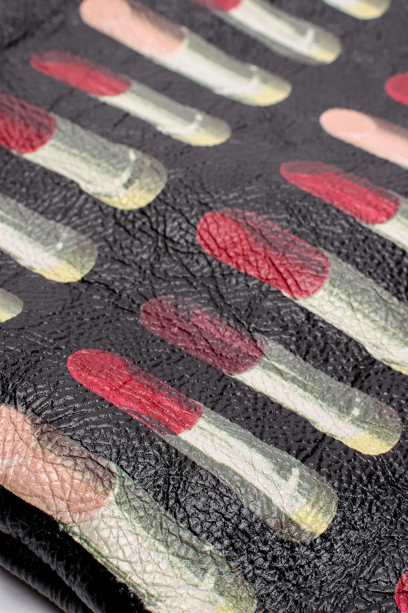 2018 A/W Lipstick Print Leather Clutch