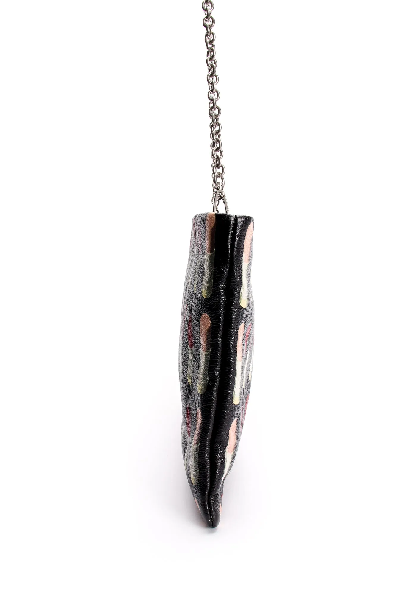 2018 A/W Lipstick Print Leather Clutch