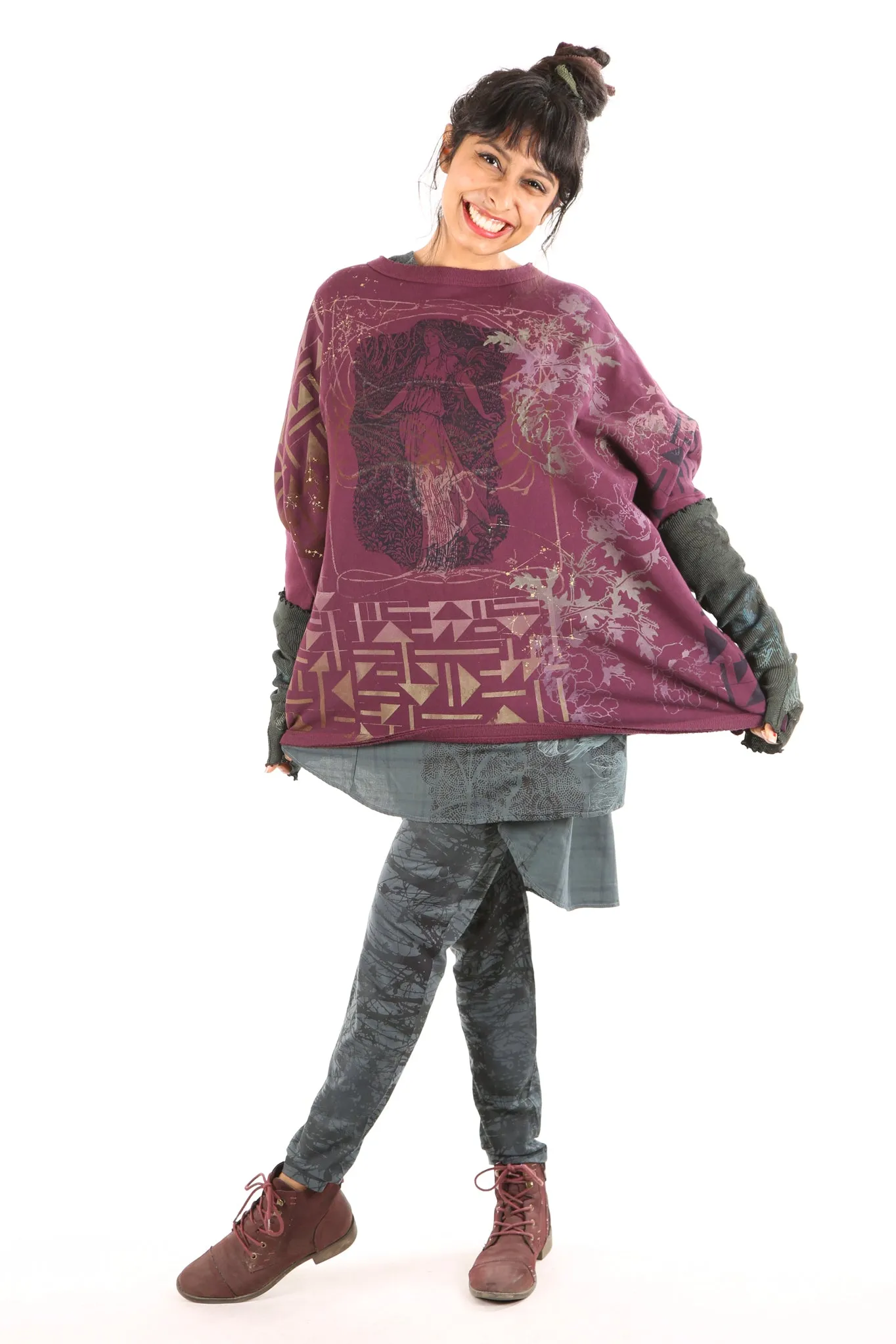2210  Cozy Fleece Square Sweatshirt Jam Printed