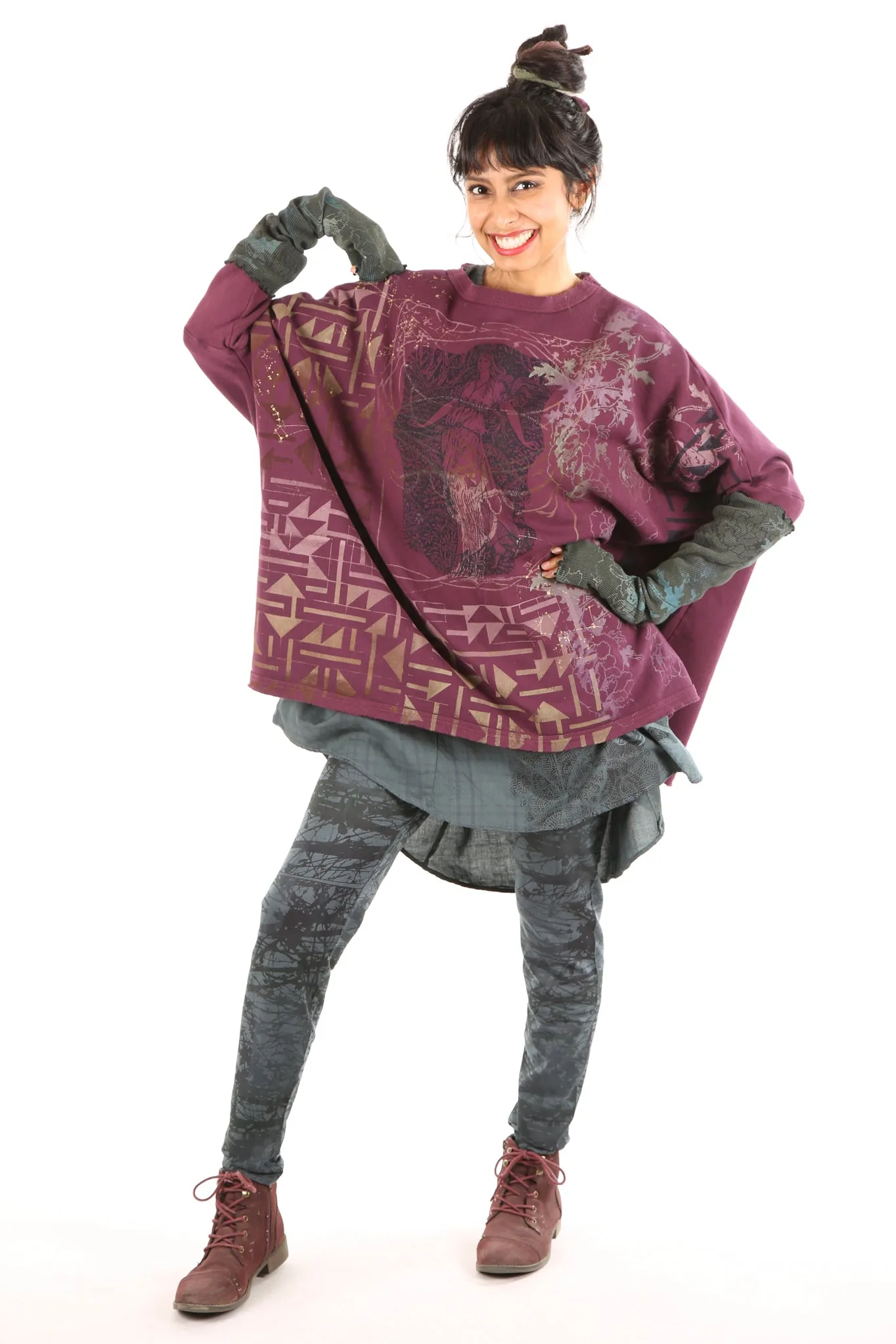 2210  Cozy Fleece Square Sweatshirt Jam Printed