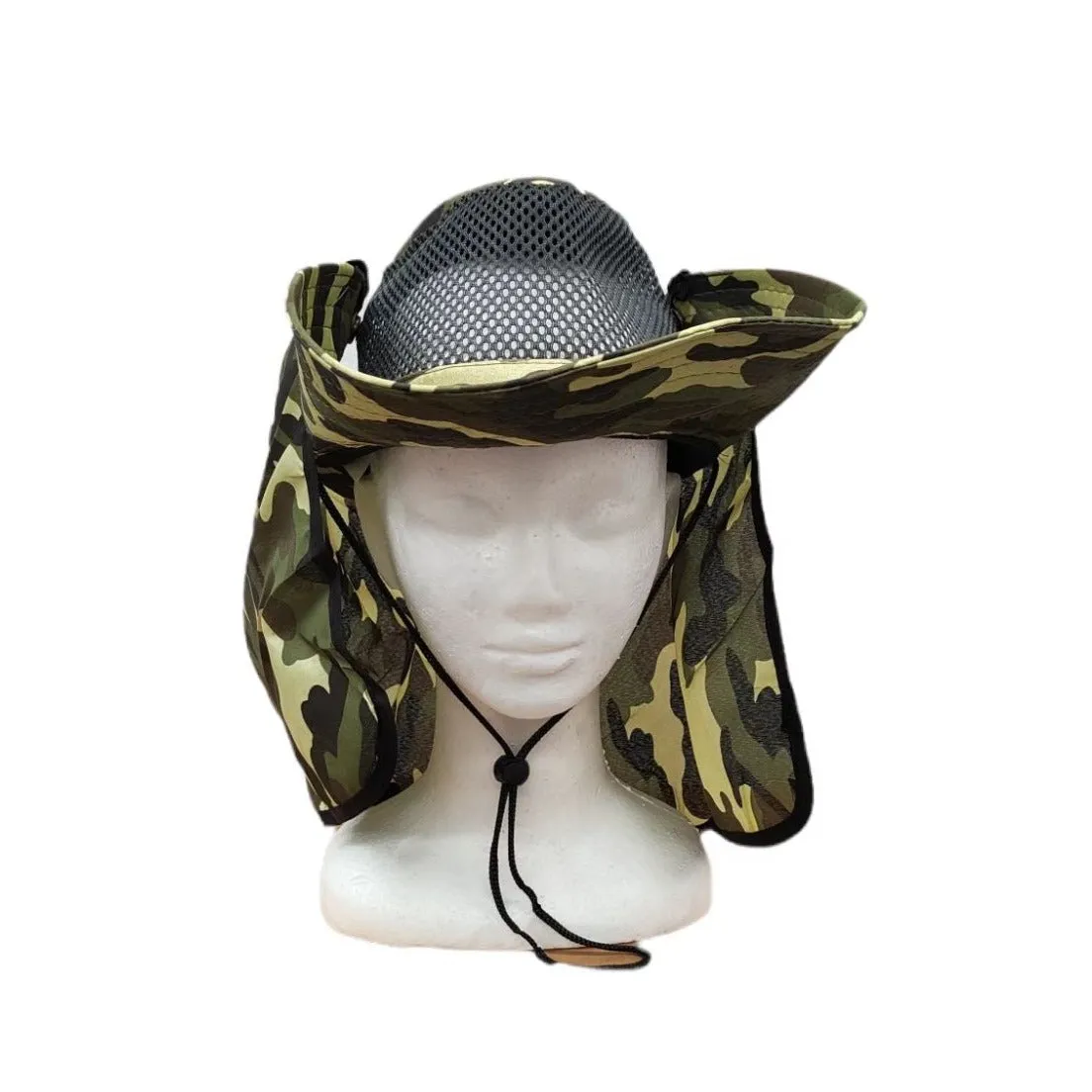 2pcs Full-brim ventilated hat with neck protector