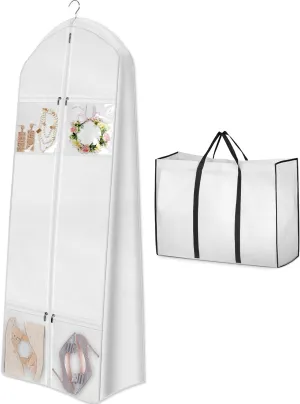 70" Wedding Dress Garment Bag with Bride Tote Bag