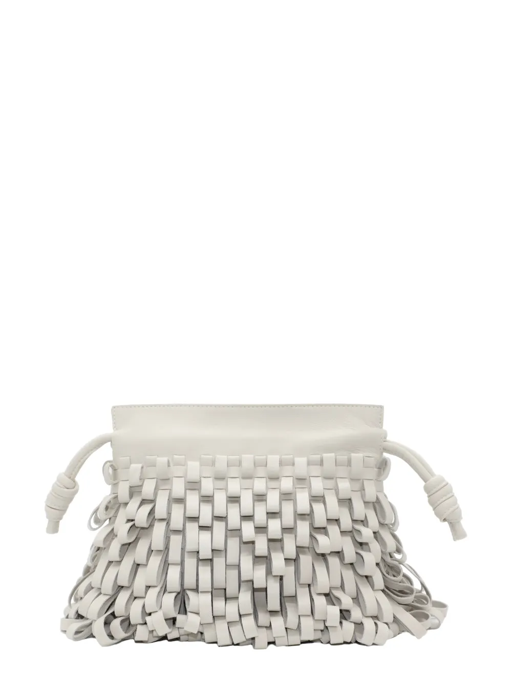 Alexis Quinn Fringe Loop Clutch in Vanilla