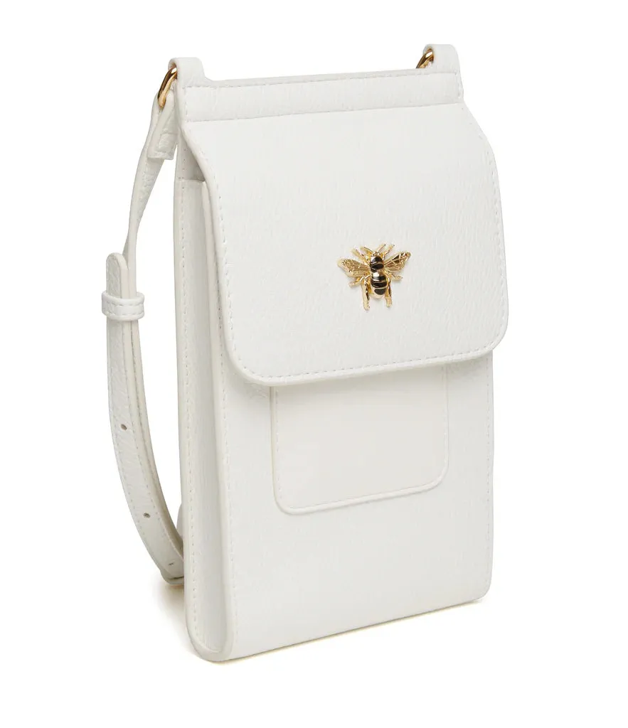 Alice Wheeler Mini Bloomsbury CrossBody Bag White