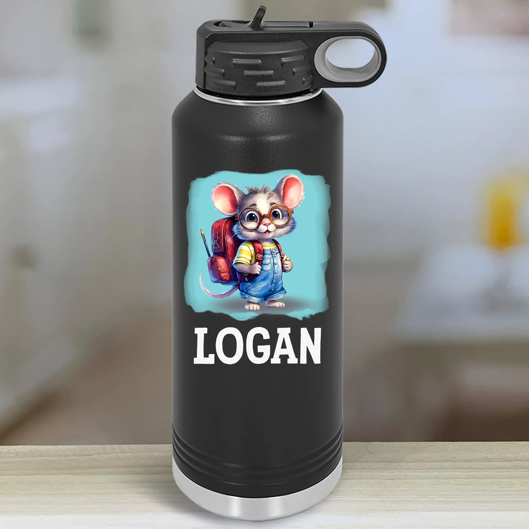 Animal School Personalized With Name Kids Water Bottle Tumblers
