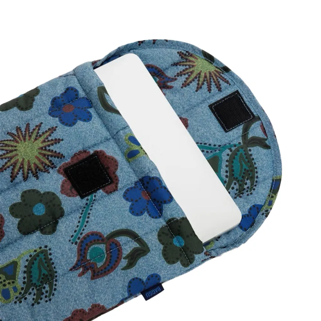 Baggu Puffy 13/14 inch Laptop Sleeve, Digital Denim Birds