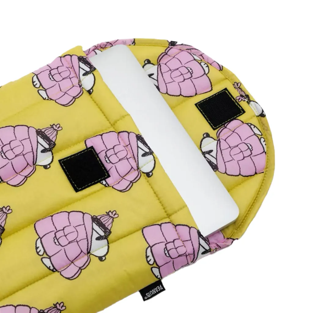 Baggu Puffy 13/14 inch Laptop Sleeve, Puffer Snoopy Pink
