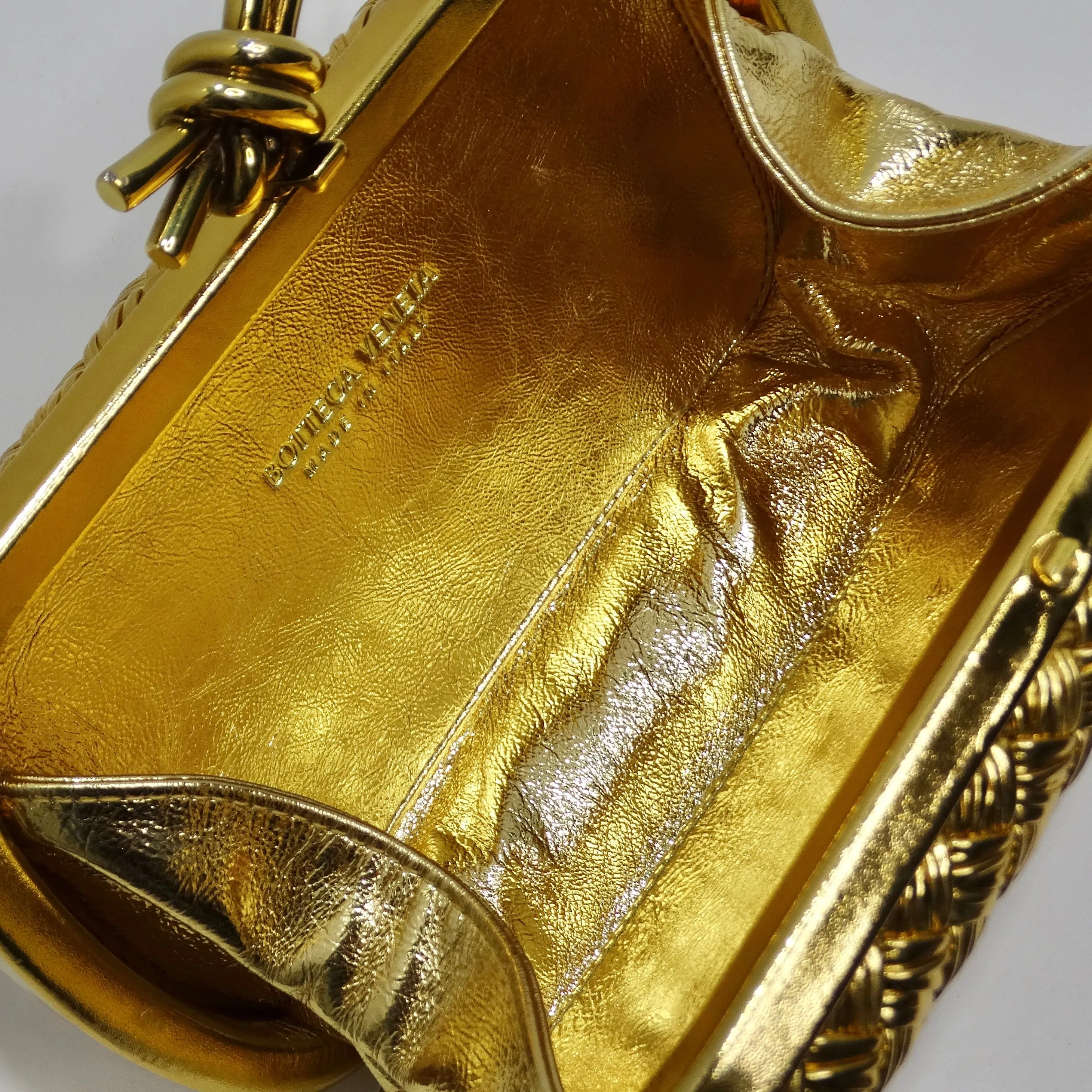 Bottega Veneta Plisse Knot Clutch
