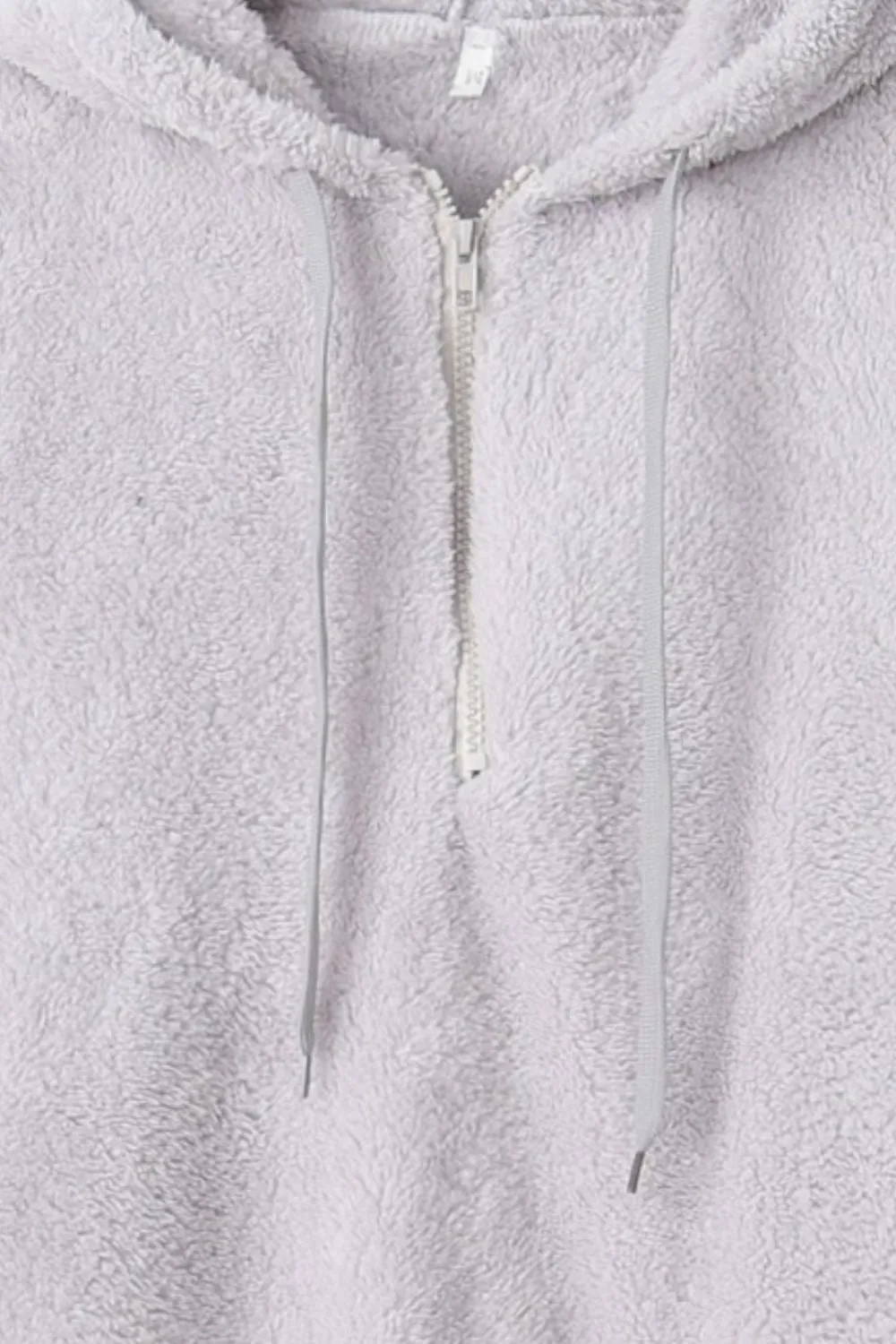 Cameron Quarter-Zip Drawstring Teddy Hoodie