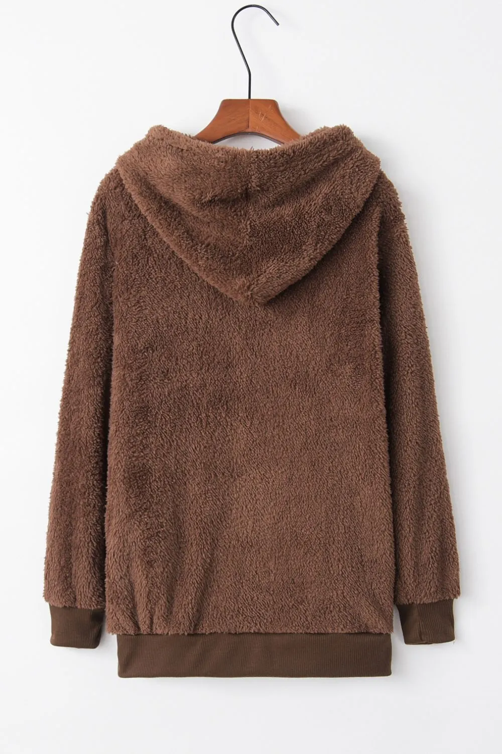 Cameron Quarter-Zip Drawstring Teddy Hoodie