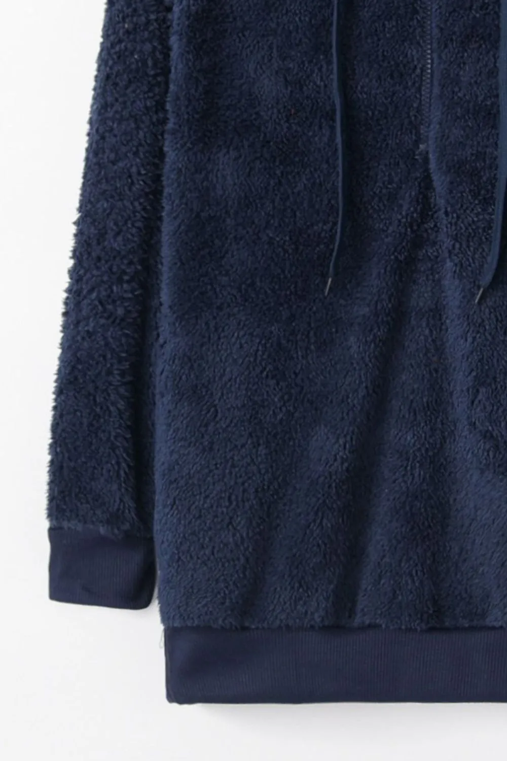 Cameron Quarter-Zip Drawstring Teddy Hoodie