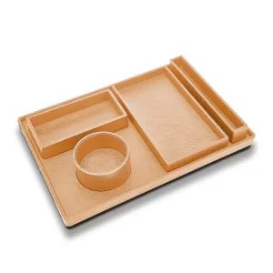 Canteen Leather Desk Set, Naturale