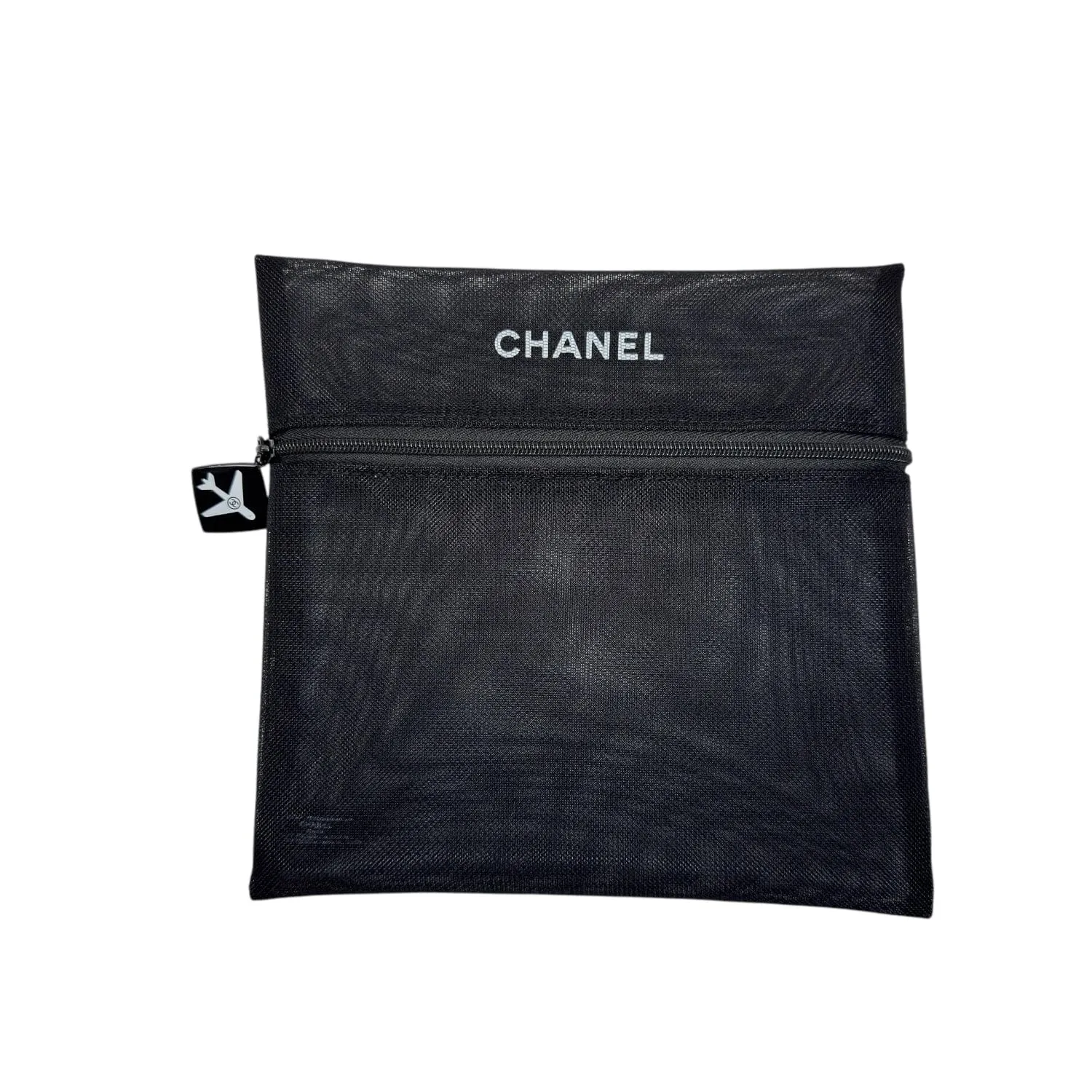 CHANEL Mesh Beach/Travel Tote & Cosmetic Bag - Black NEW w/Out Tags