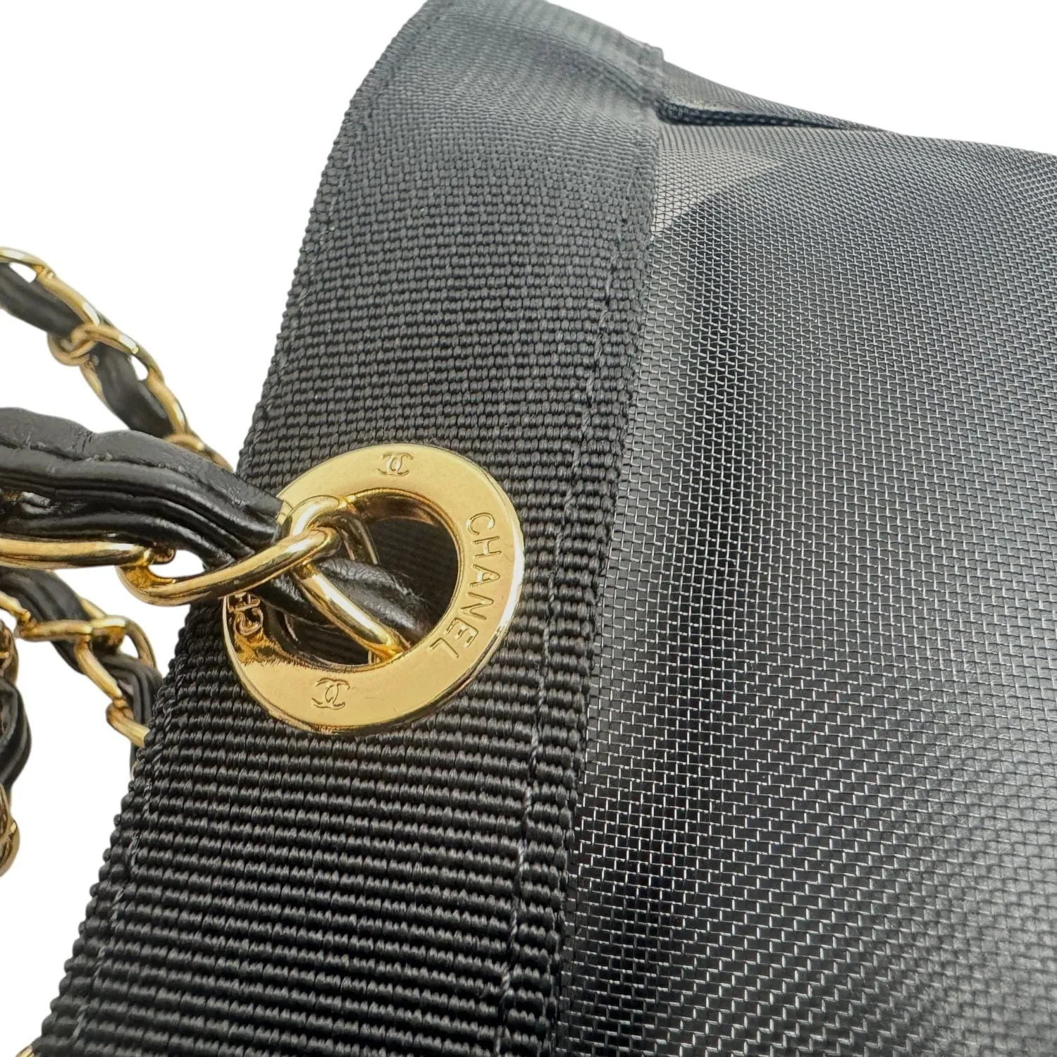 CHANEL Mesh Beach/Travel Tote & Cosmetic Bag - Black NEW w/Out Tags
