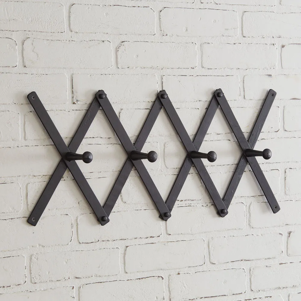 Charming Black Accordion Wall Rack for Your Cozy Farmhouse