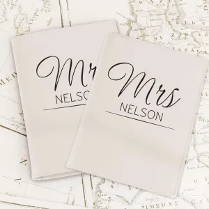Classic Mr & Mrs Cream Passport Holders