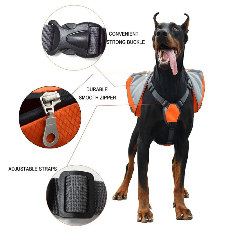 Dog Harness With Saddlebag Backpack