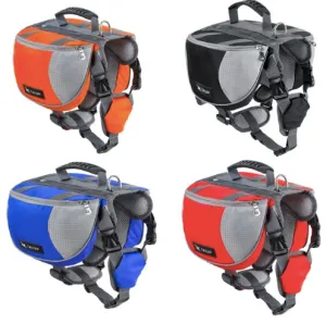 Dog Harness With Saddlebag Backpack