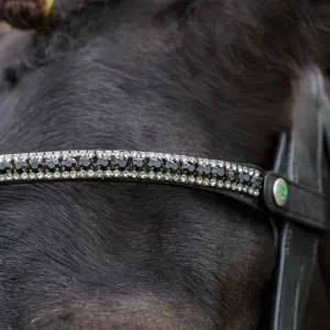 Eco Rider Freedom Juliette Browband - Elegant Black and Silver Diamante Crystals