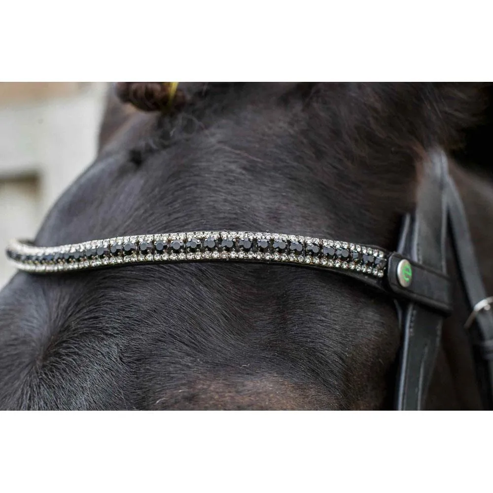 Eco Rider Freedom Juliette Browband - Elegant Black and Silver Diamante Crystals
