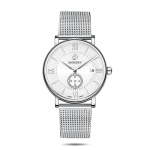 ELEGANT - Swiss Quartz Movement Watch | Silver & White Dial