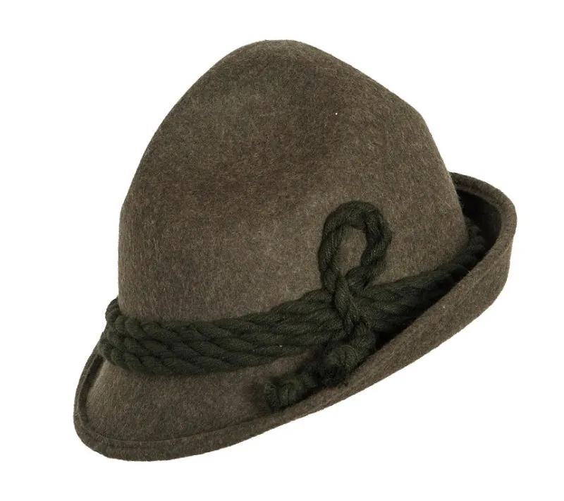 Faustmann Tricorn Hat 100% Wool Olive with garniture