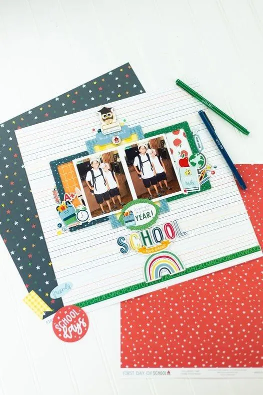 First Day of School Collection 4 x 7 Puffy Stickers Scrapbook Embellishments by Echo Park Paper