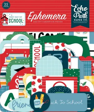 First Day Of School Collection 5 x 5 Scrapbook Ephemera Die Cuts by Echo Park Paper