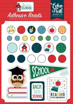 First Day of School Collection 5 x 7 Decorative Scrapbook Brads & Chipboard Pieces Scrapbook Embellishments by Echo Park Paper
