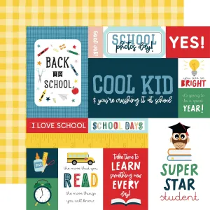 First Day Of School Collection Multi Journaling Cards 12 x 12 Double-Sided Scrapbook Paper by Echo Park Paper