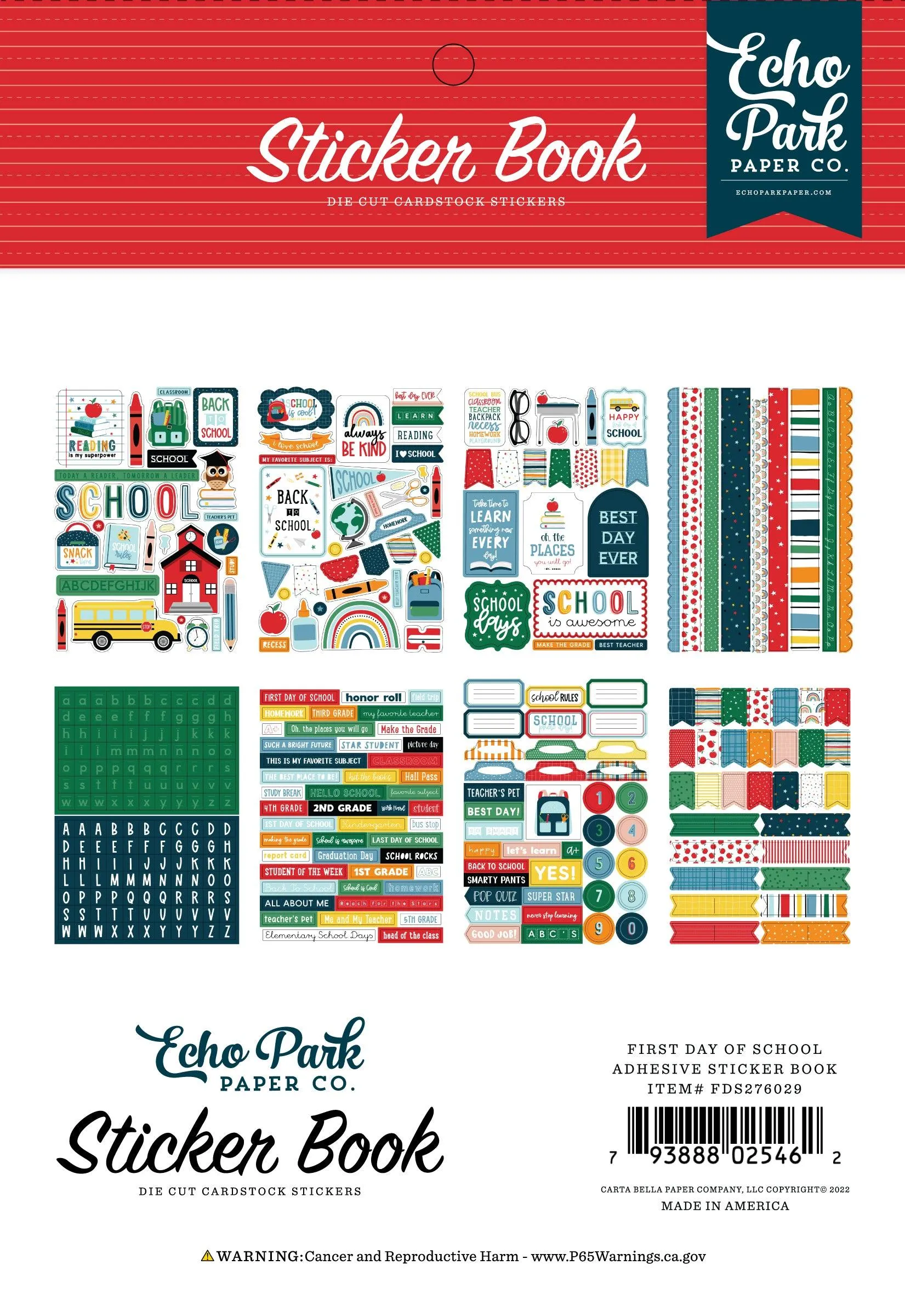 First Day of School Collection Sticker Book by Echo Park Paper - 16 pages