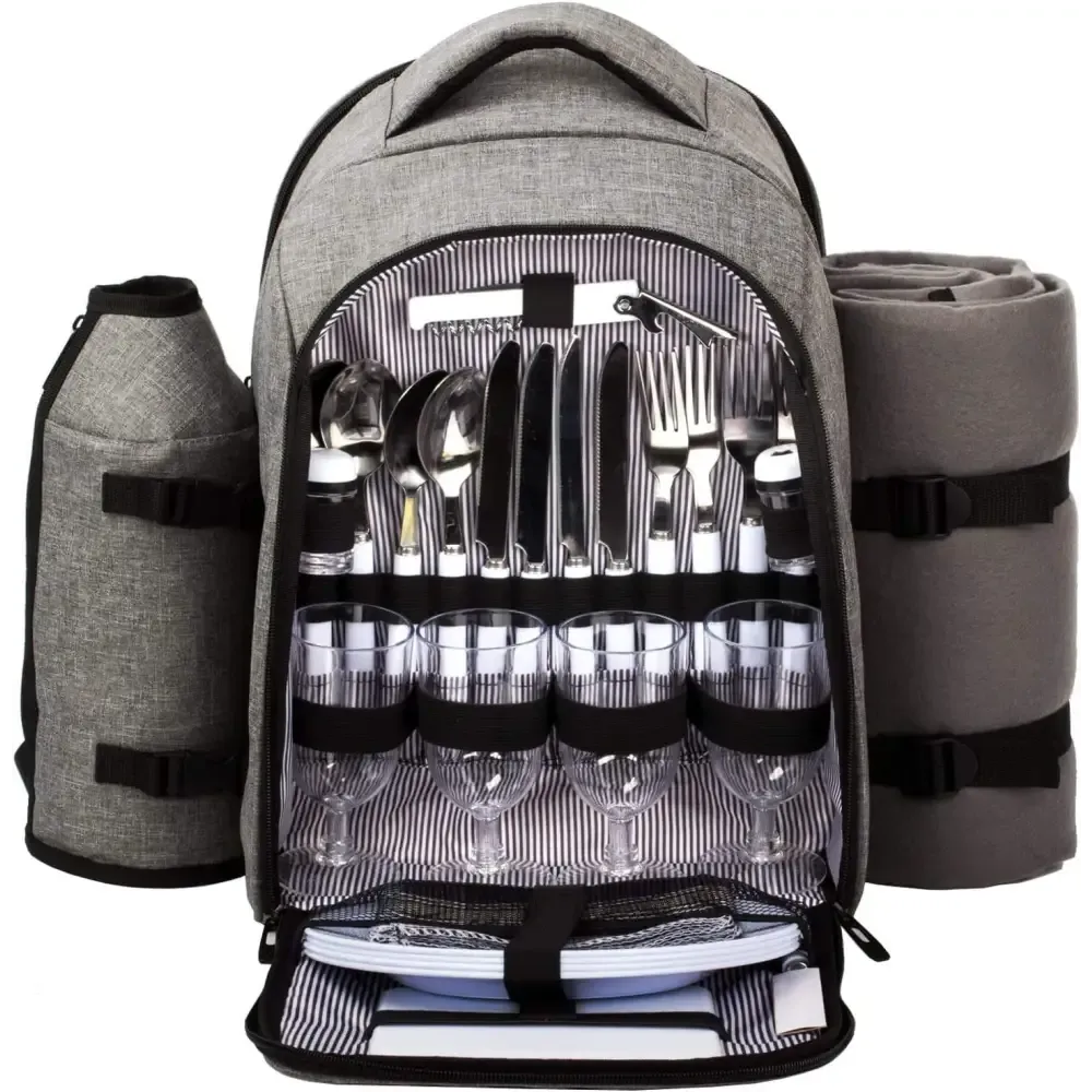 Hap Tim Picnic Backpack Set with Utensils and Blanket