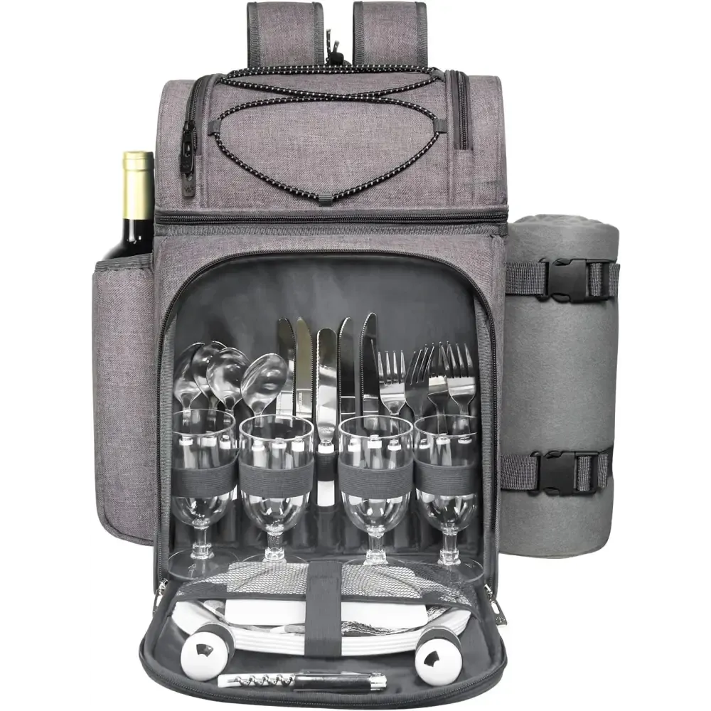Hap Tim Picnic Backpack Set with Utensils and Blanket