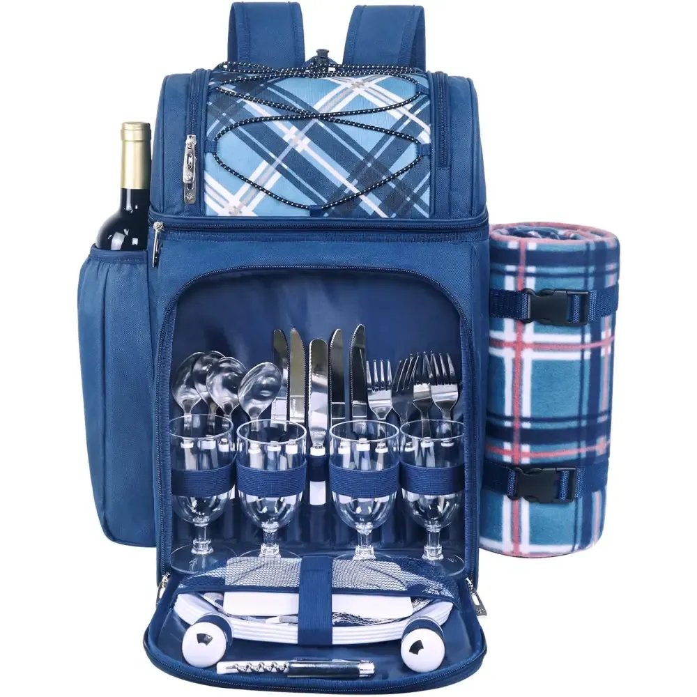 Hap Tim Picnic Backpack Set with Utensils and Blanket
