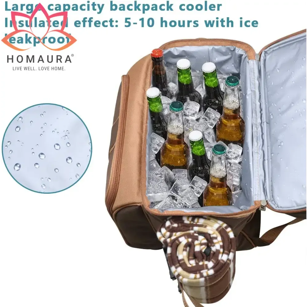 Hap Tim Picnic Backpack Set with Utensils and Blanket