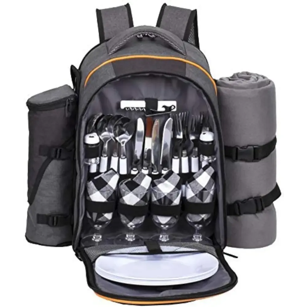 Hap Tim Picnic Backpack Set with Utensils and Blanket