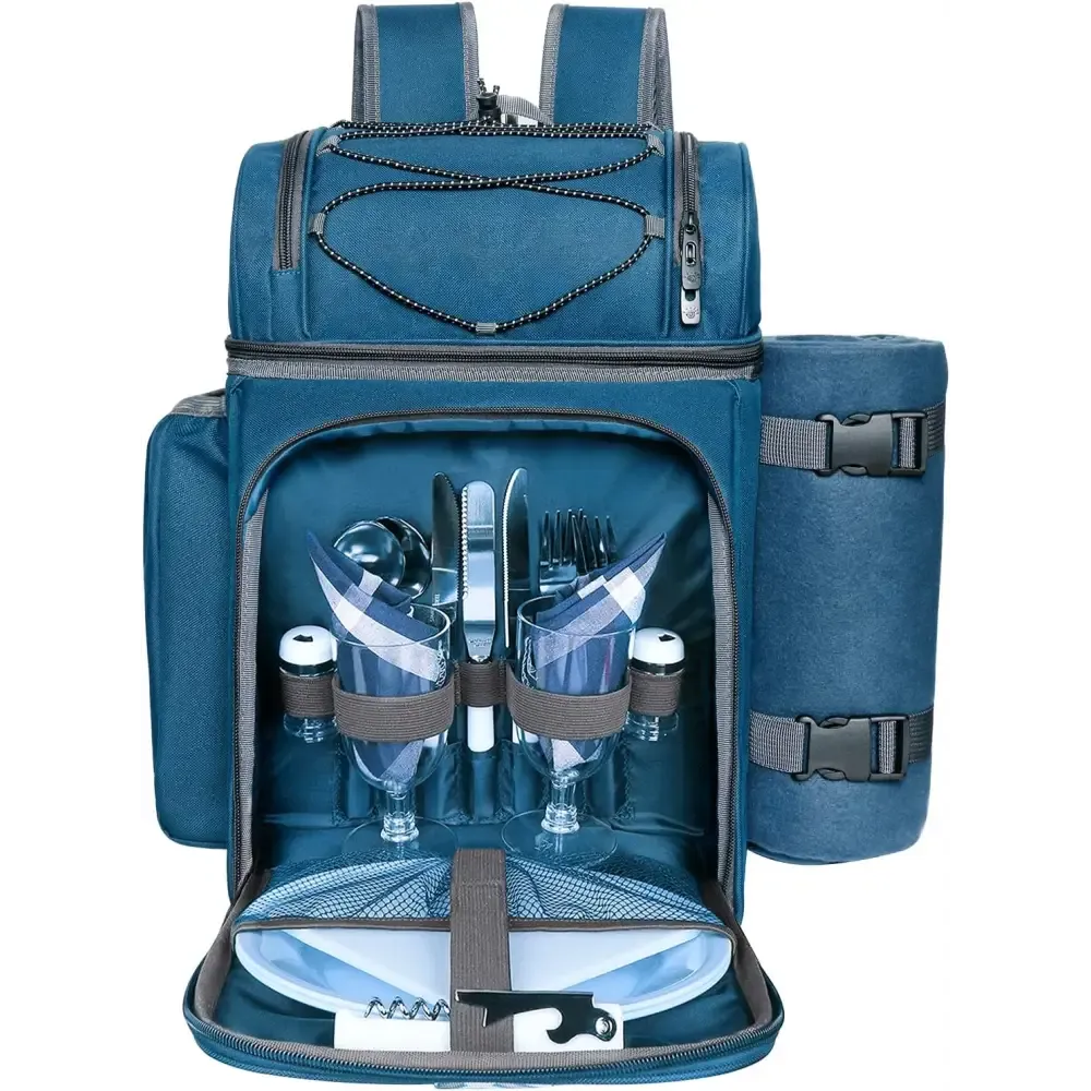 Hap Tim Picnic Backpack Set with Utensils and Blanket