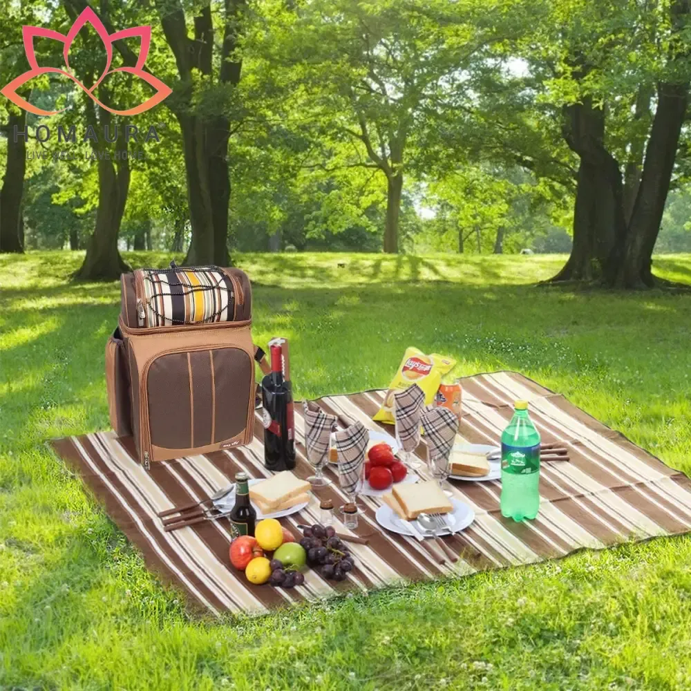 Hap Tim Picnic Backpack Set with Utensils and Blanket