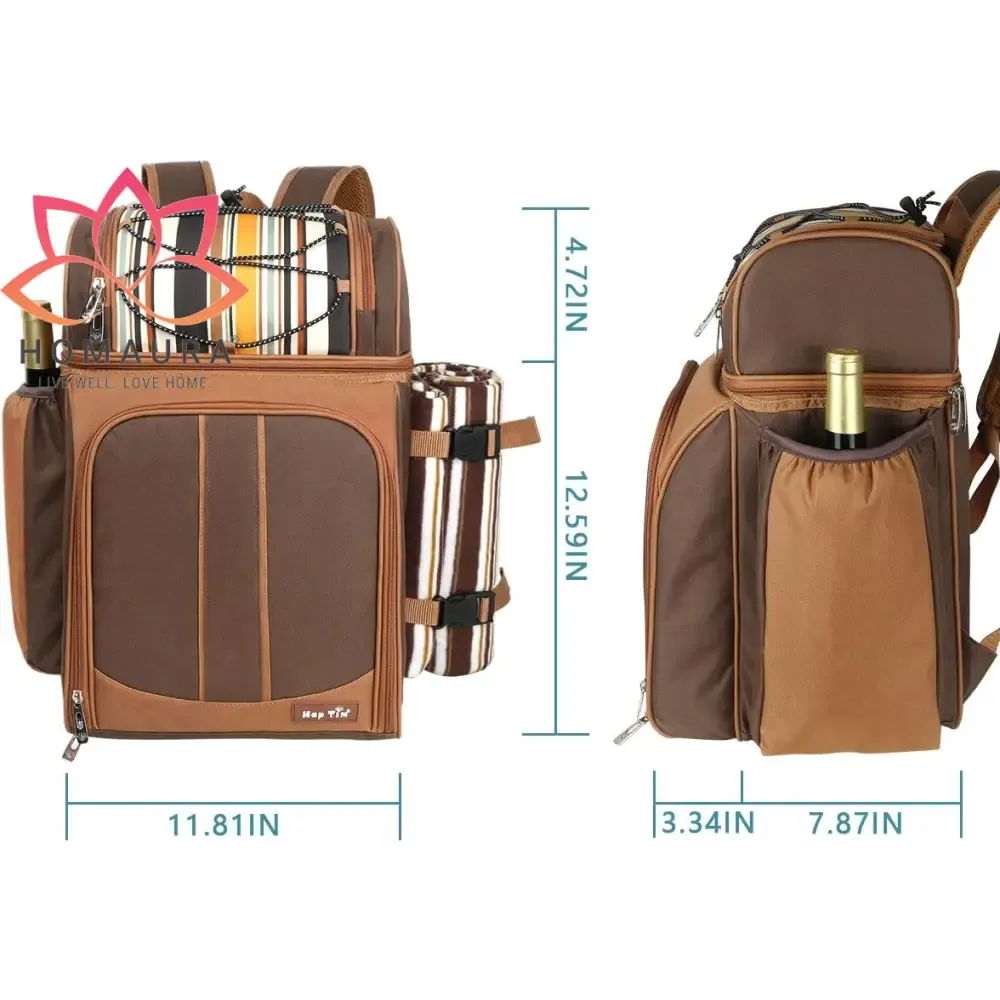 Hap Tim Picnic Backpack Set with Utensils and Blanket