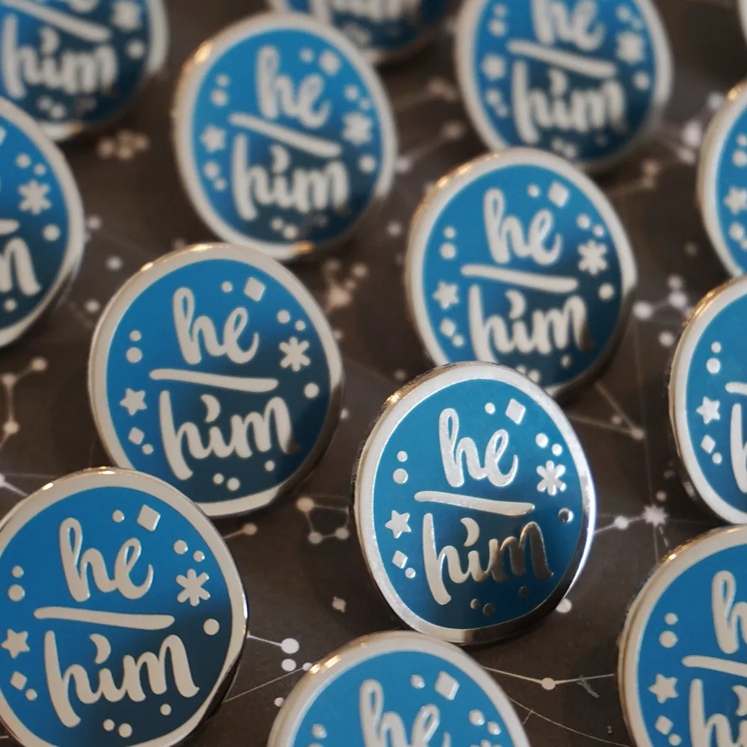 He/Him (Silver) | Enamel Pin