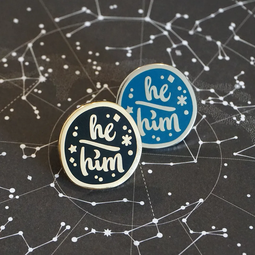 He/Him (Silver) | Enamel Pin
