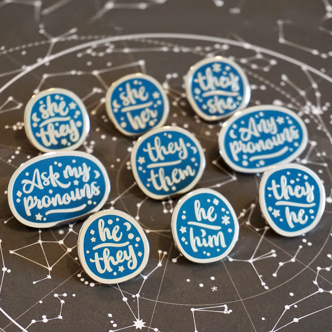 He/Him (Silver) | Enamel Pin