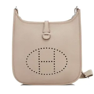 Hermes Grege Pale Beige Evelyne PM Cross-Body Messenger Bag Chic