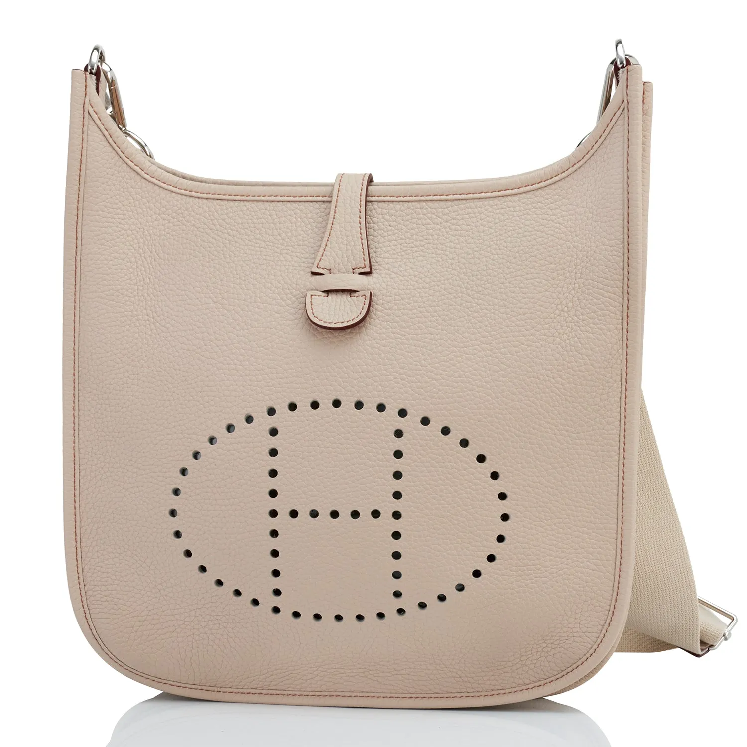 Hermes Grege Pale Beige Evelyne PM Cross-Body Messenger Bag Chic