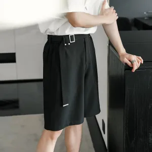 High-Waist Belted Pocket Shorts